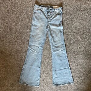 Light Blue Washed Flared Women's Jeans